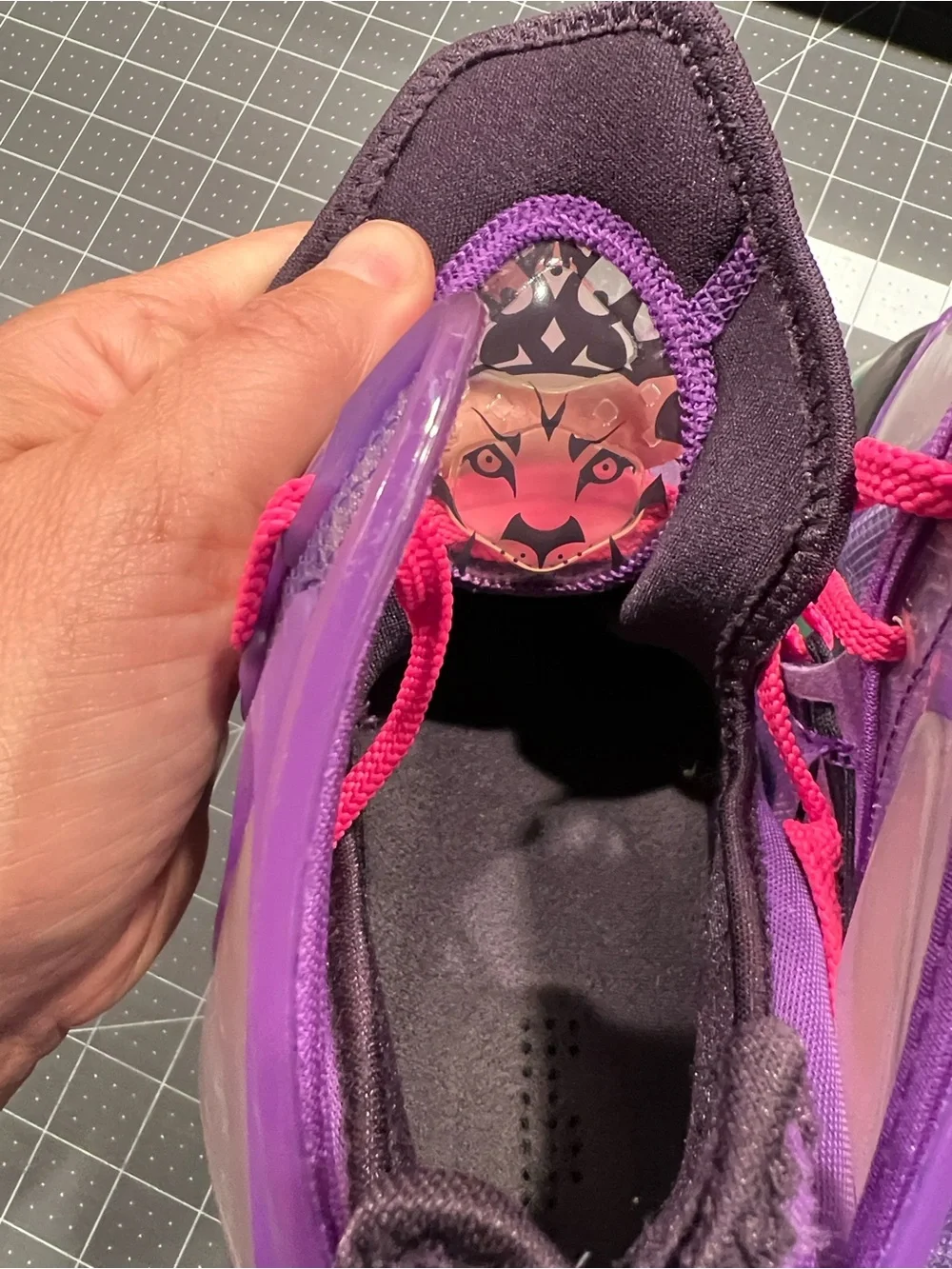 Men's Purple Athletic Sneakers with Pink Laces